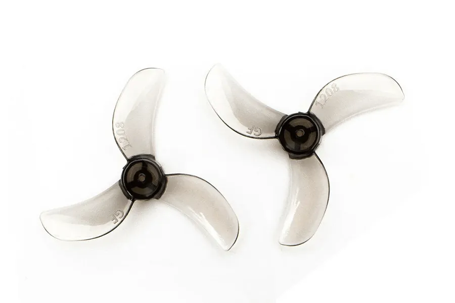 Gemfan-31mm-Props- 1208-3-Blade-work-well -with-high-kv-motors-for-excellent-run-time- and-PID-loop- performance-because-of-their-pleasant-low- pitch