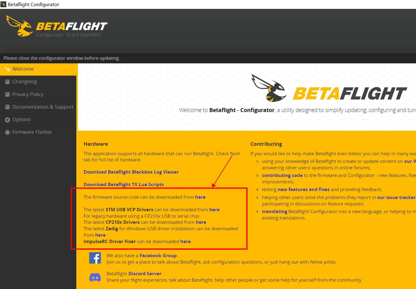 Troubleshooting the drivers betaflight
