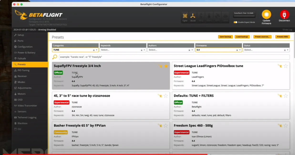 Configuring PID Presets in Betaflight: A Comprehensive Guide