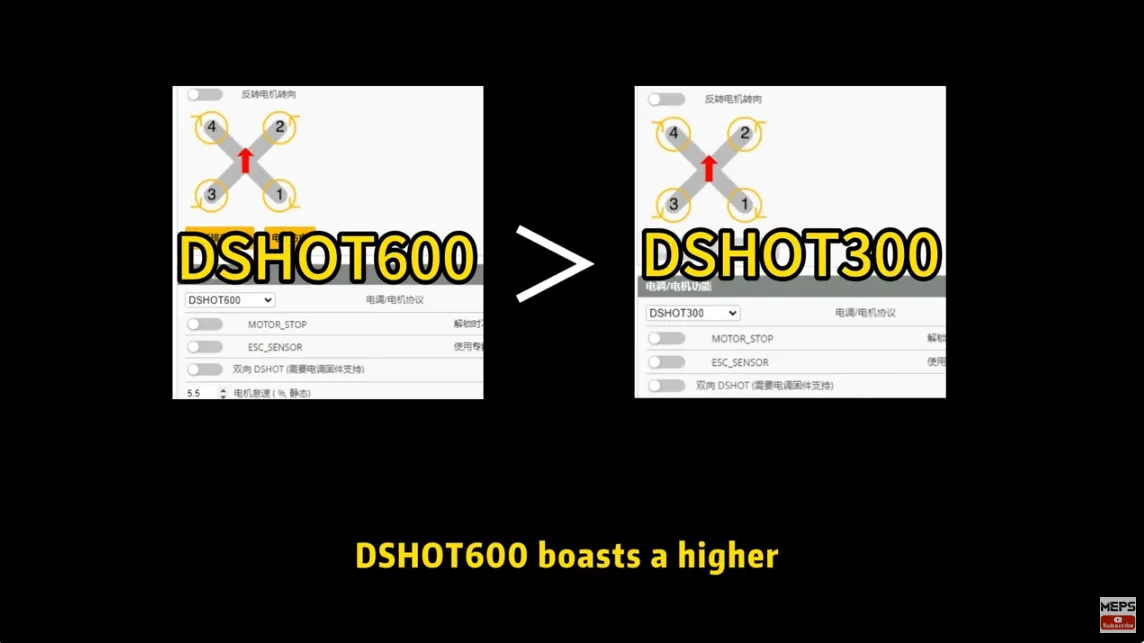 Difference Between DSHOT300 and DSHOT600