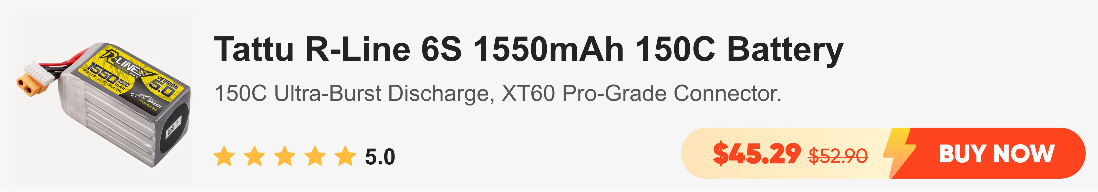 Tattu R-Line 6S 1550mAh 150C Battery