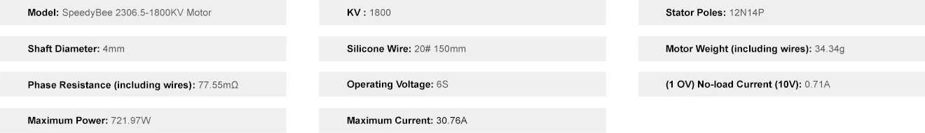 SpeedyBee 2306.5 data