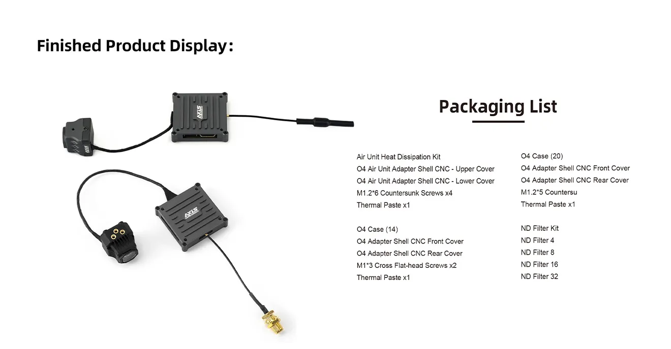 axisflying dji o4 lite drone lens modification parts