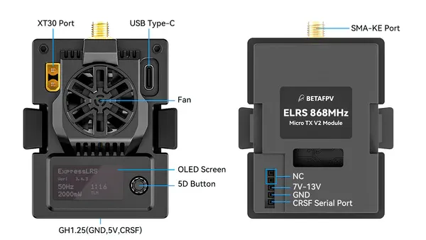 Betafpv micro tx v2 module detail