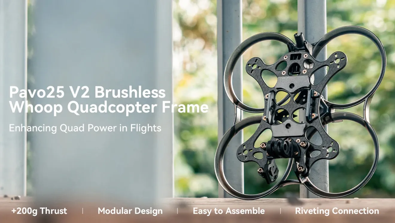 Pavo25 V2 Whoop Frame enhancing quad power in flights