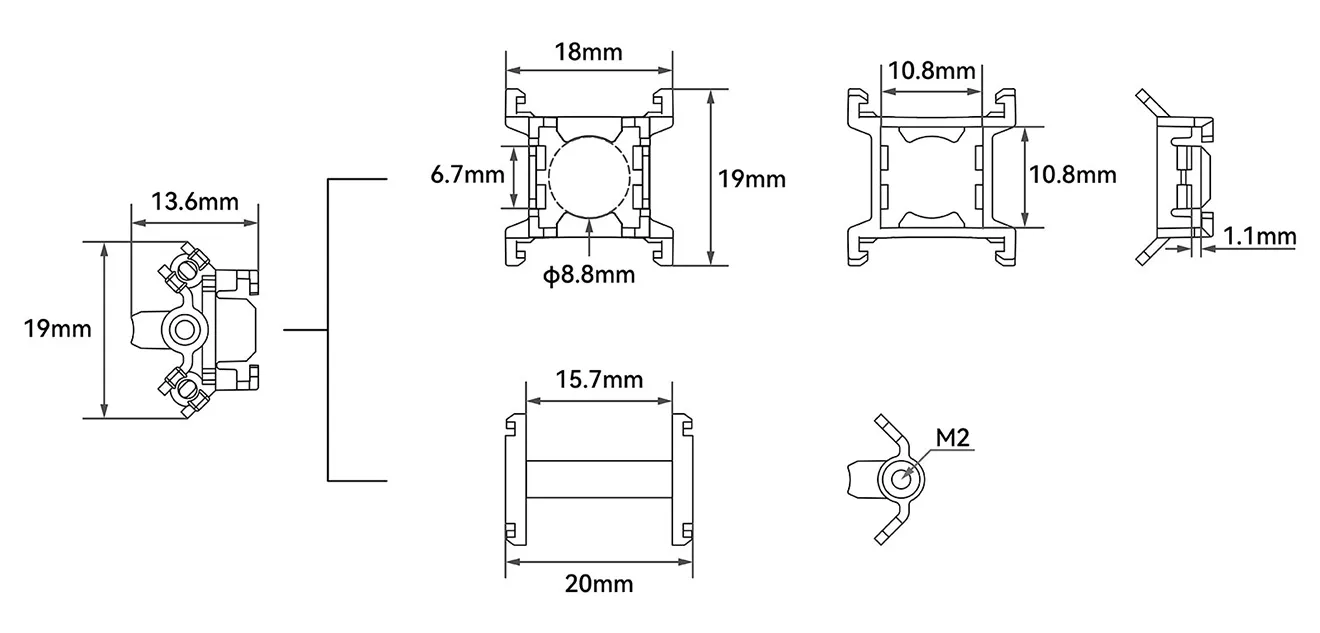 betafpv shock absorbing components for o4 air unit size