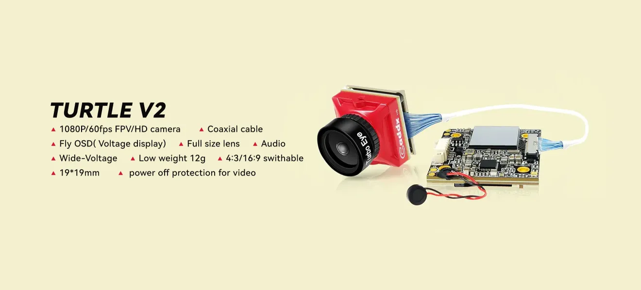 Caddx Turtle V2 1080p 60fps Mini HD FPV Camera
