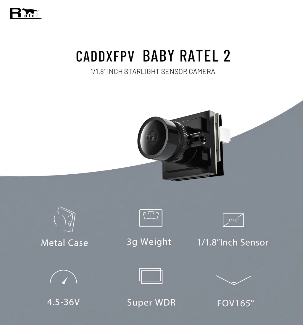 caddxfpv baby ratel2 analog camera presentation