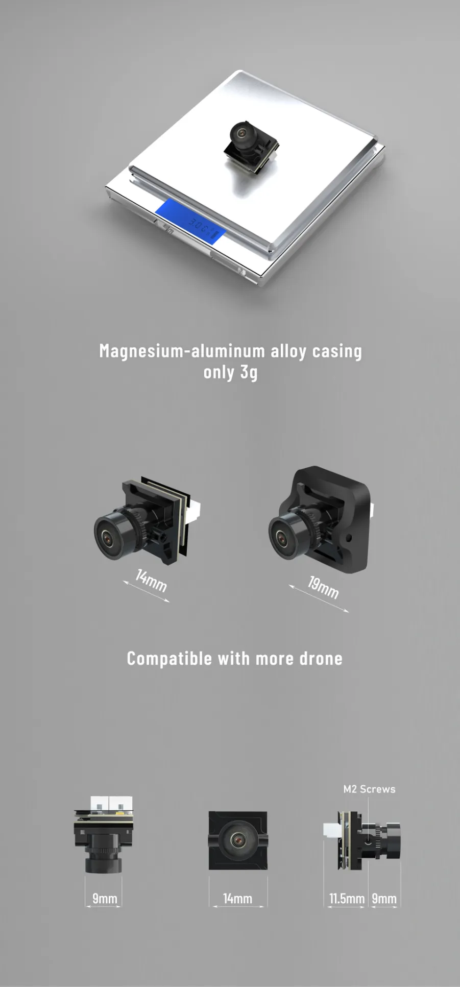 caddxfpv baby ratel2 analog camera weight and size