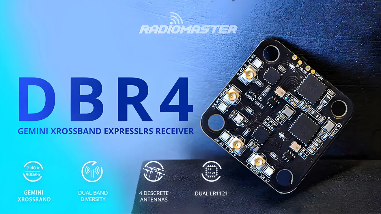 Radiomaster DBR4 Dual Band Xross Gemini ExpressLRS Receiver