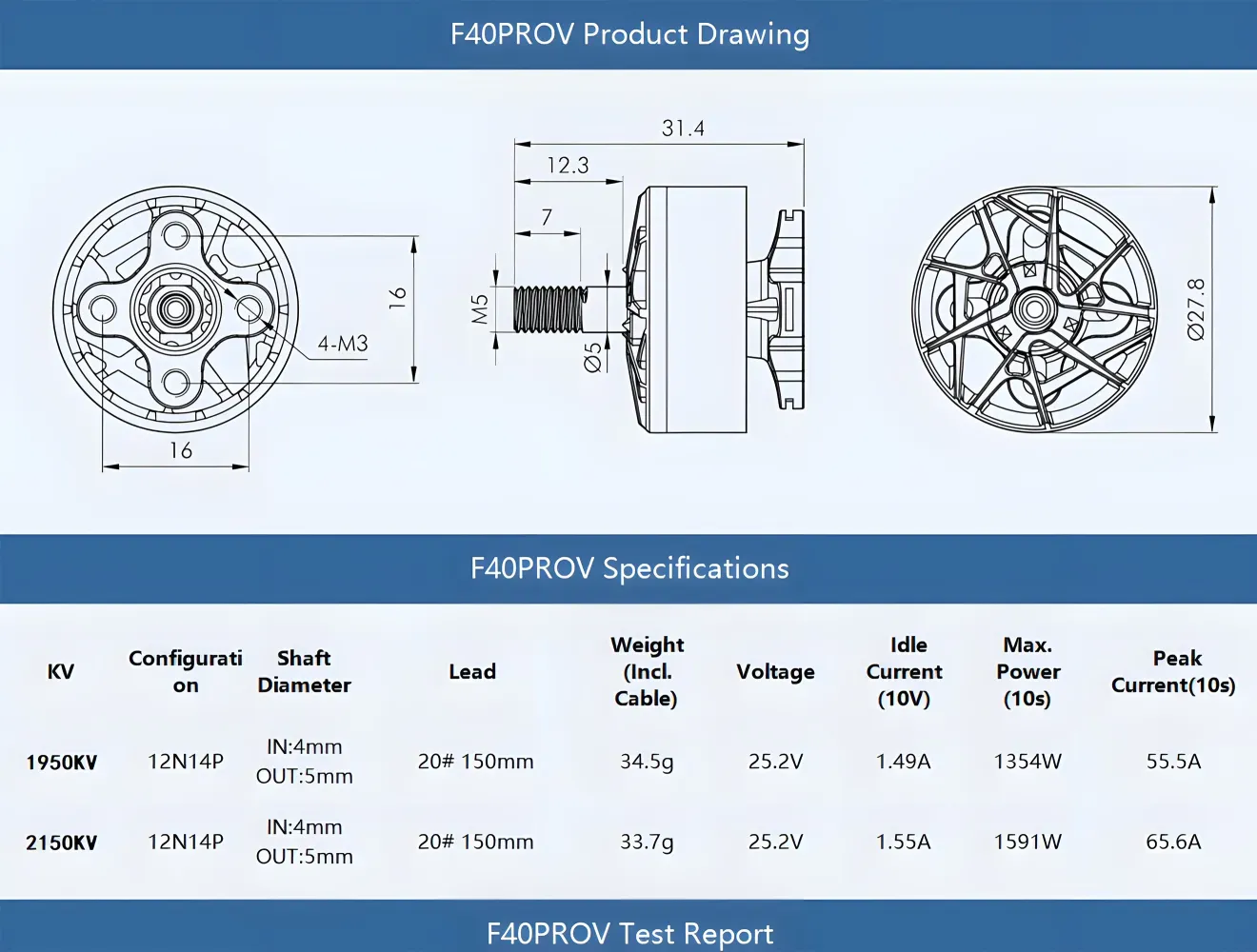 f40 pro v brushless drone motor