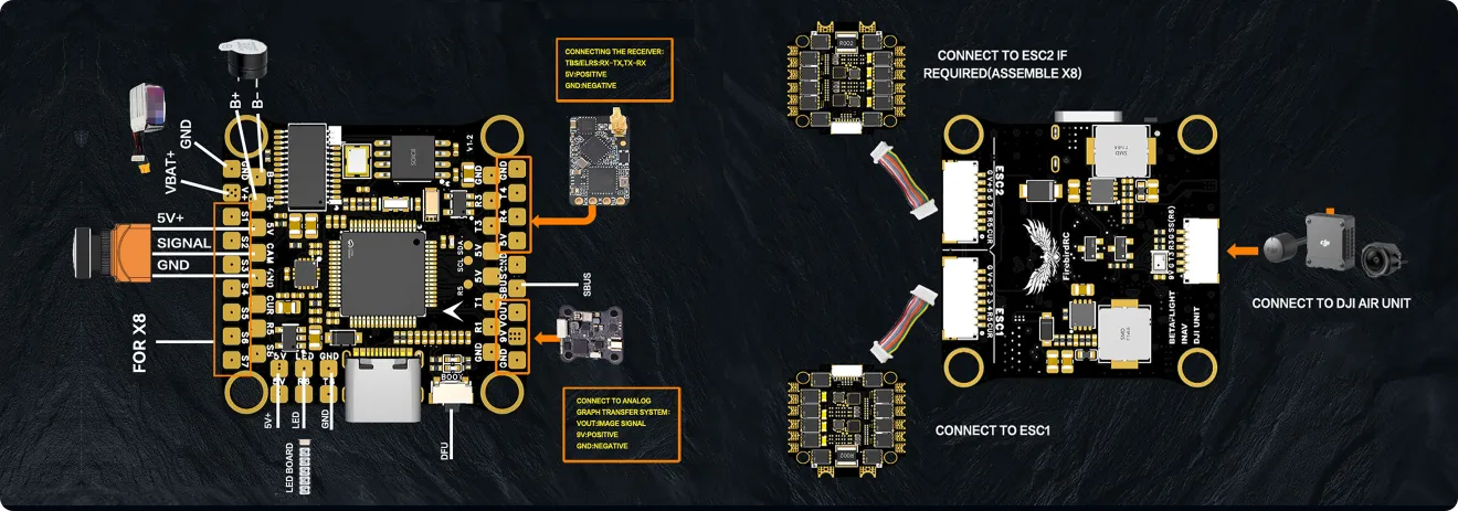 f405 60a flight controller stack fc wiring diagram p