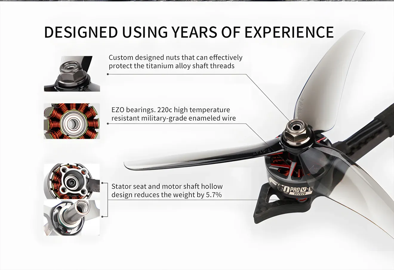 T-Hobby F60PROV-LV 2207.5 Brushless Durable Racing Motor For FPV Drone