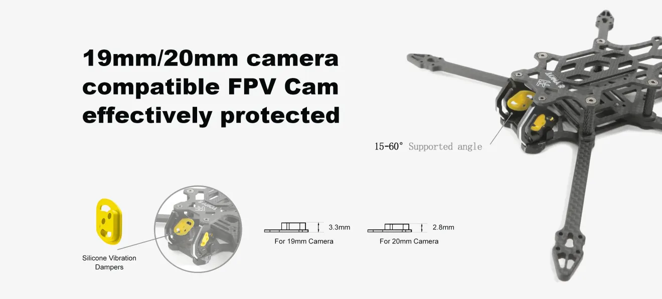 FlyfishRC Tony 5 Sub250 frame compatible with 19mm/20mm camera