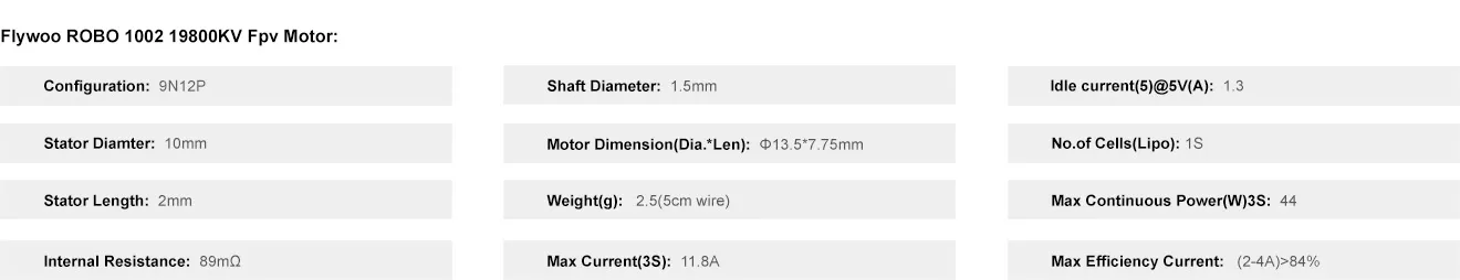 flywoo robo 1002 19800kv fpv para