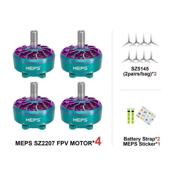 4pcs SZ2207 FPV Motors & 4pairs 5145 Propellers FPV Bundle Kit for Racing