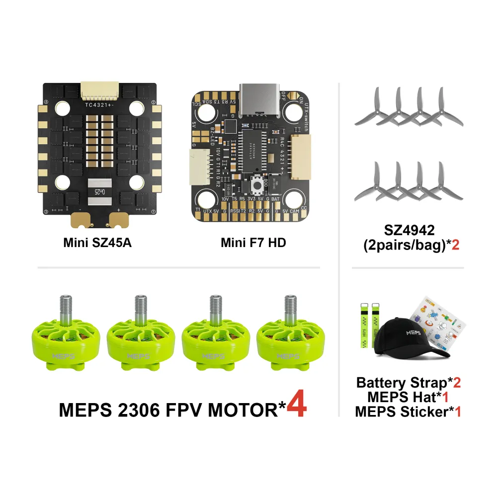 fpv-drones-motor-sz2306-45a-esc-f7-flight-contorller