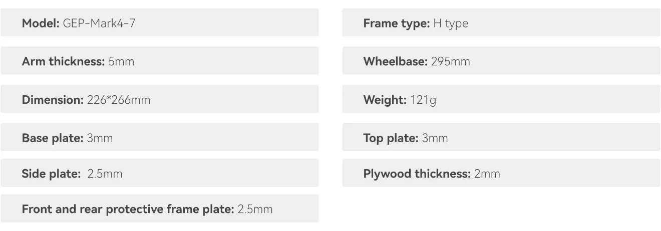 Gep mark4 7frame kit specification