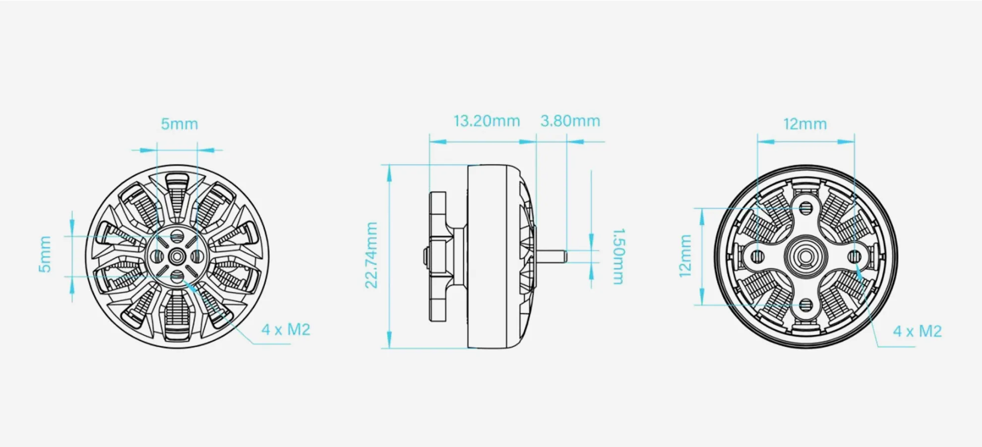 GEPRC Speedx2 1804 2450kv 3450kv Motor Diameter