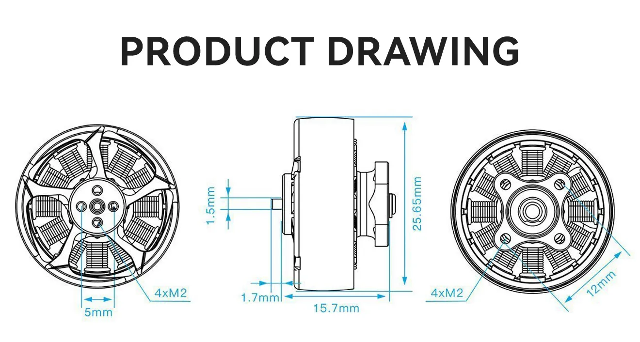 GEPRC SPEEDX2 2105.5 Motor Product Drawing