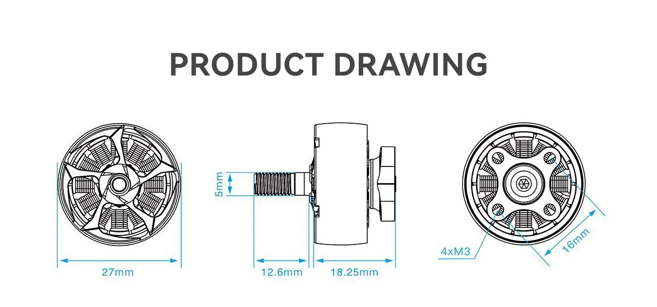 GEPRC SPEEDX2 2107.5 Motors Product Drawing