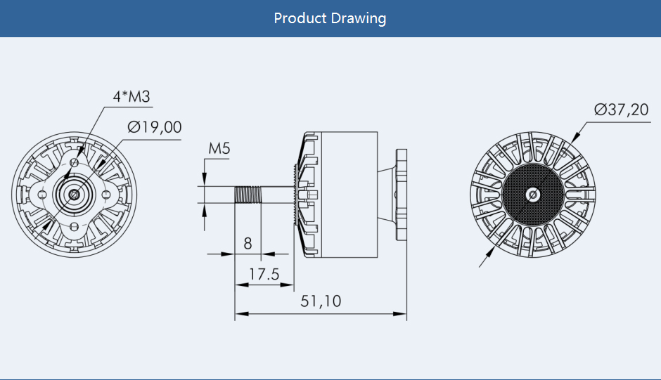 Drawing for T-Motor velox v3115 motor