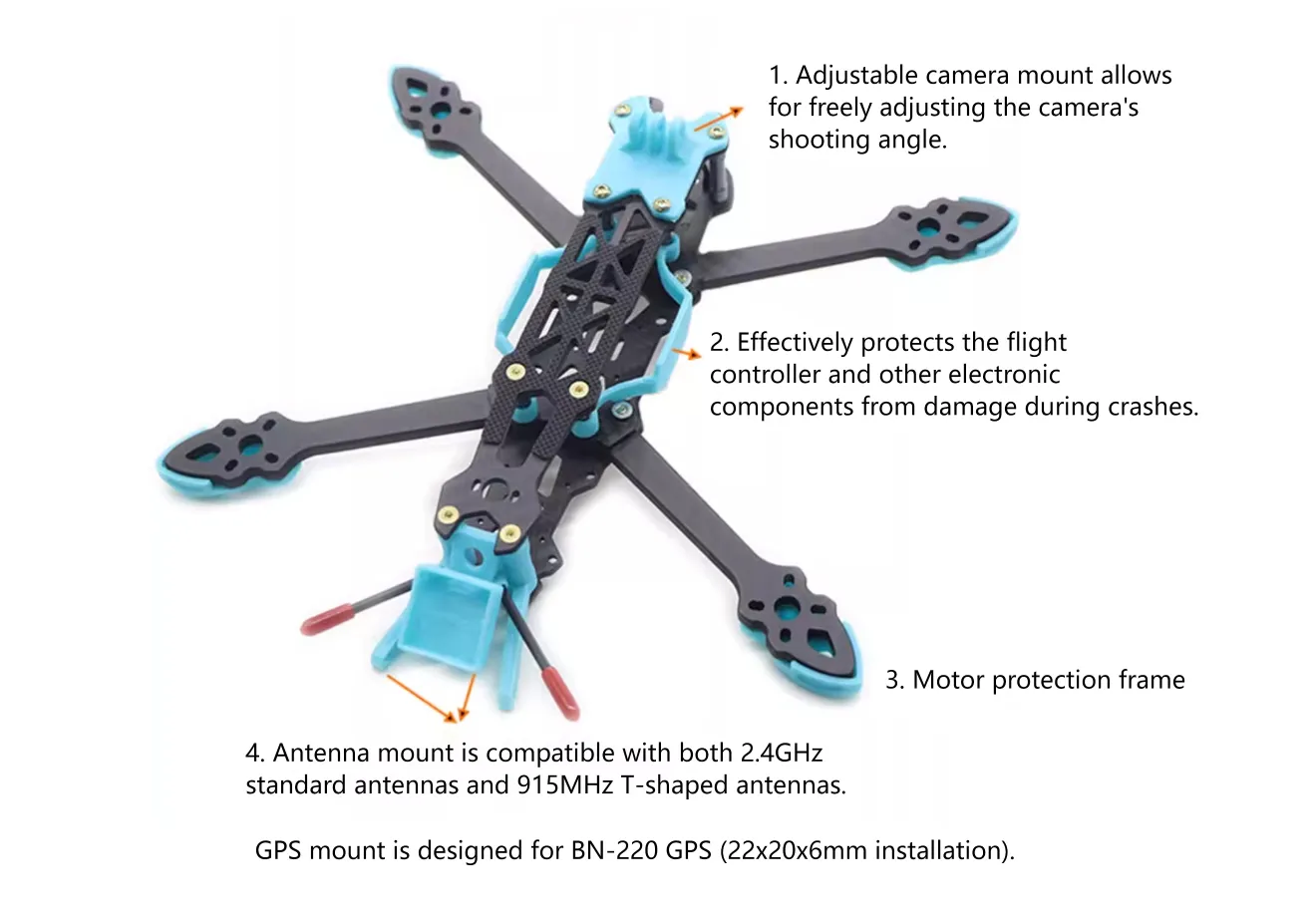 MAK4 freestyle frame with adjustable camera mount