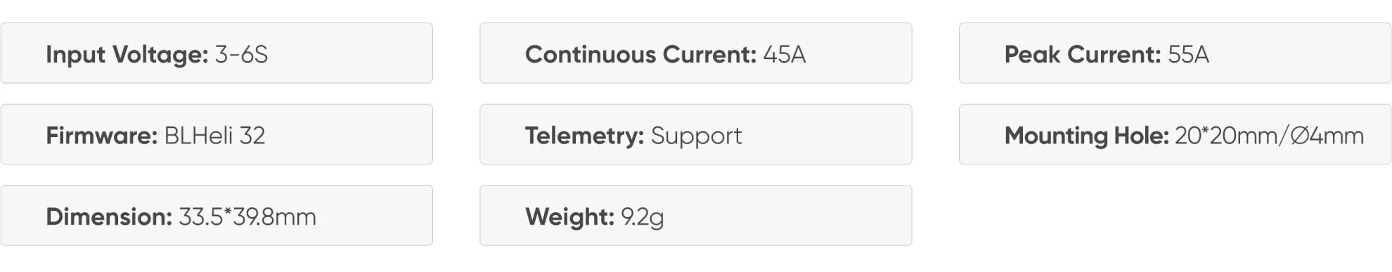 MEPS electronic speed controller 45A specifications
