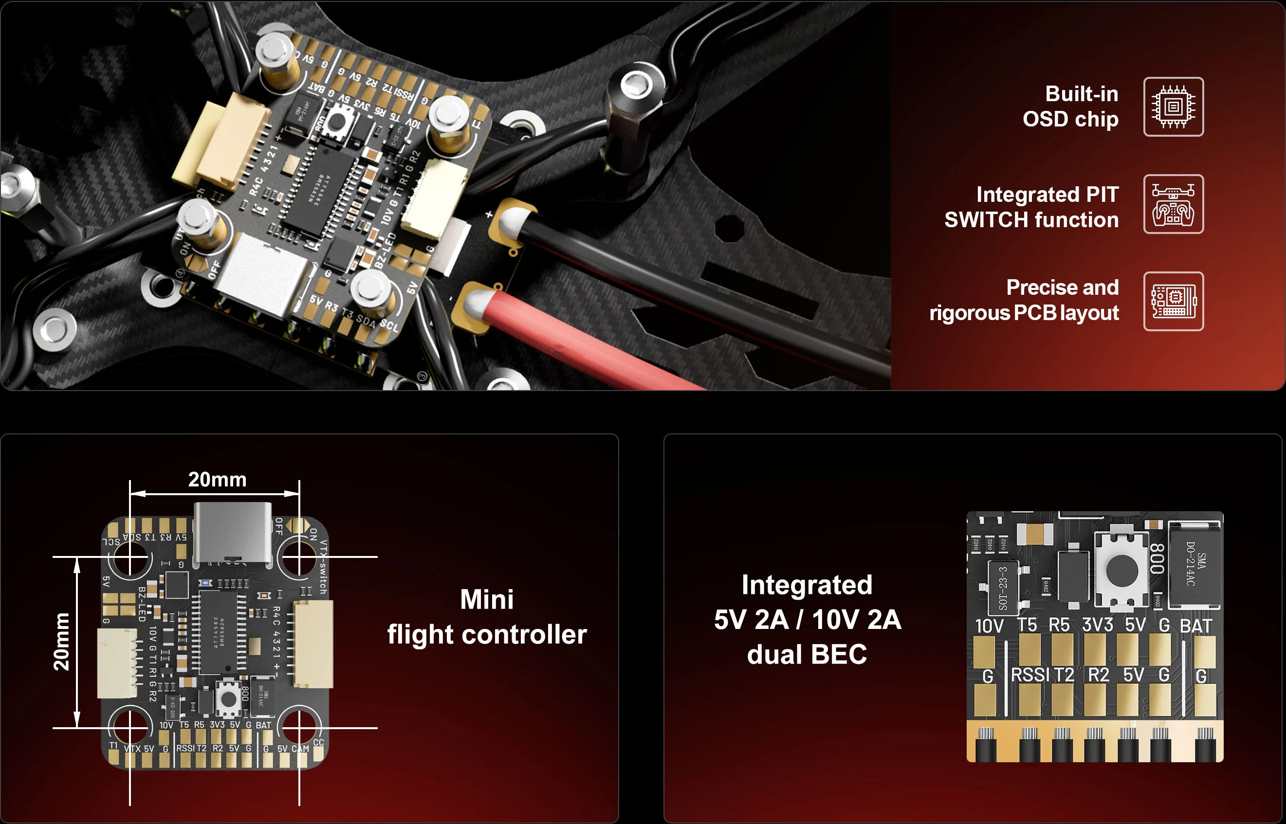MEPS MINI F7 HD ANALOG flight controller small but stronger