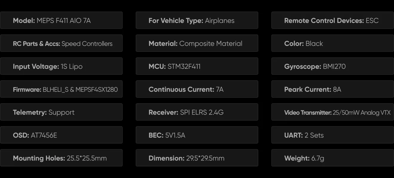 7A AIO specifications