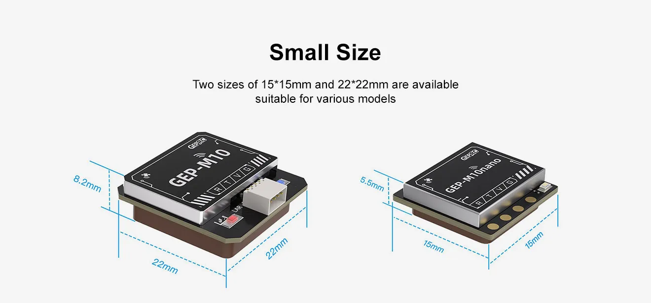 gep m10 series gps size