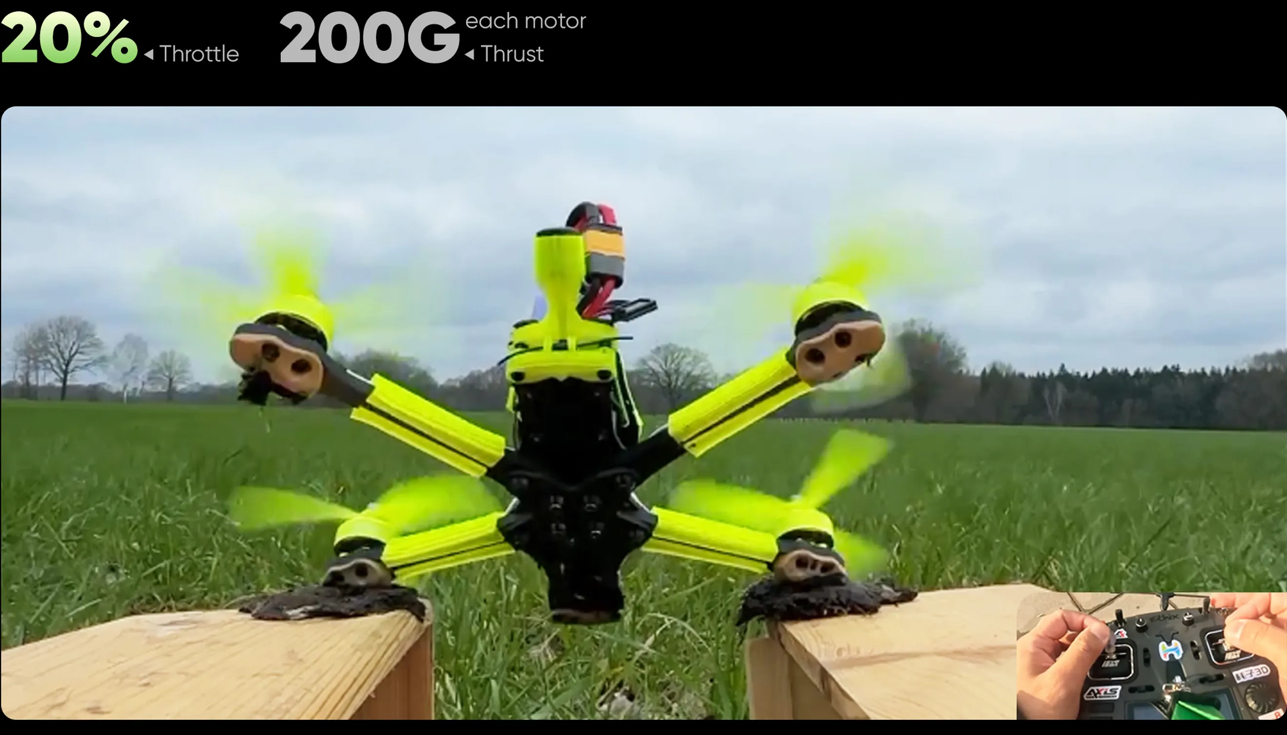 SZ2306 FPV brushless motors takeoff at a top speed