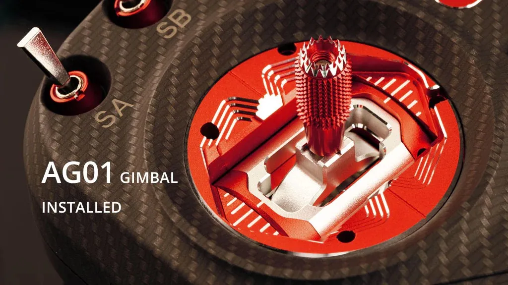 Radiomaster boxer max radio transmitter with AG01 gimbal installed