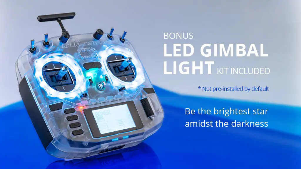 radiomaster boxer radio controller transparent version led gimbal light