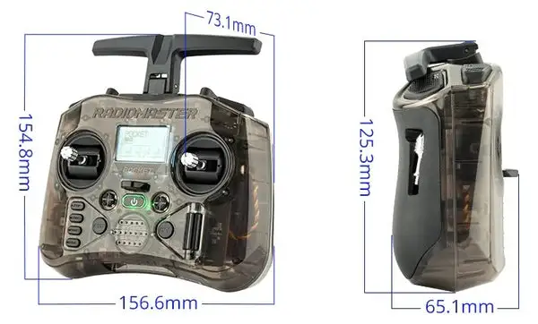 radiomaster pocket radio size