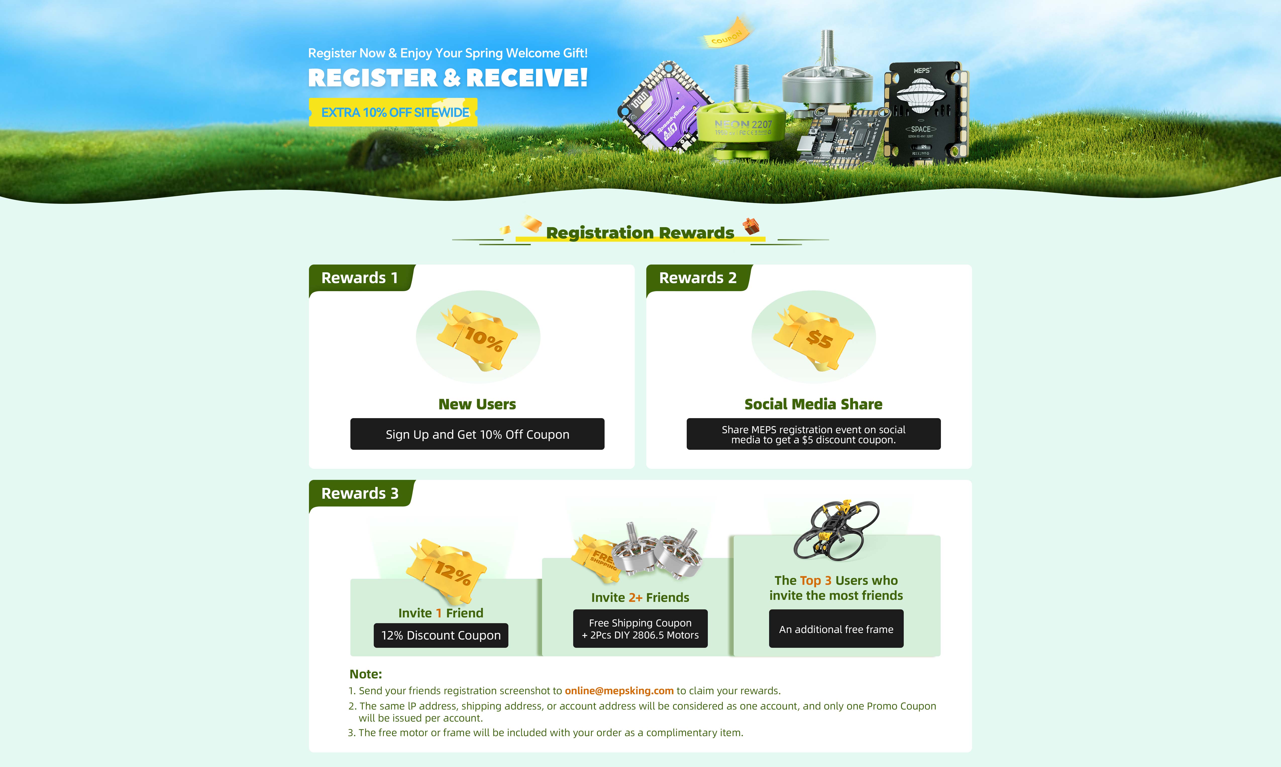 Registration Events Landing Page