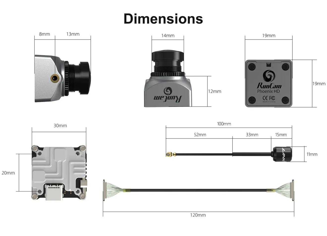 Runcam Link Phoenix HD Kit dimensions