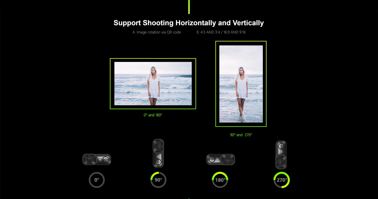 RunCam Thumb Pro support shooting horizontally and vertically