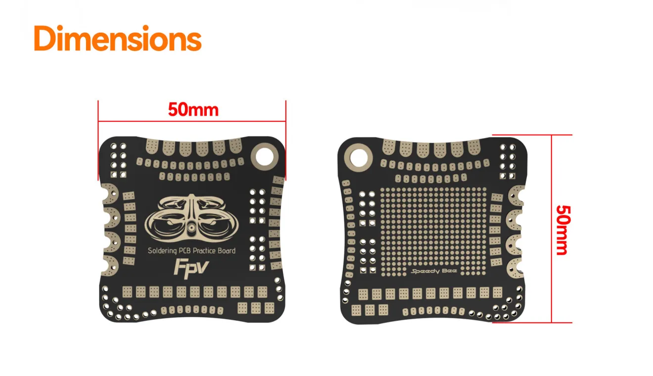 SpeedyBee 4pcs FPV Soldering Practice Board Dimension