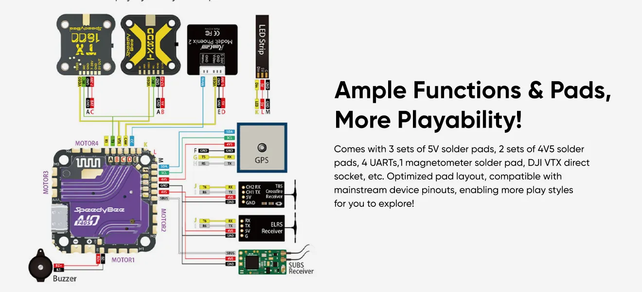 speedybee f405 aio wiring diagram