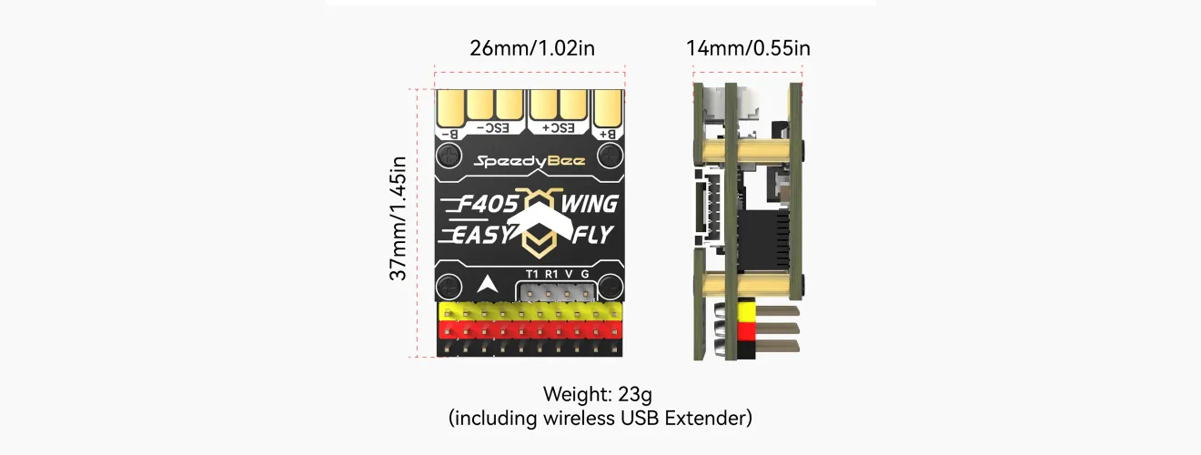 speedybee f405 flight controller dimensions