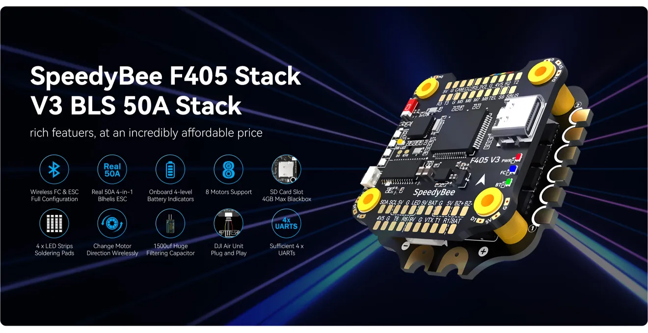 speedybee f405 stack optimization with rich features p