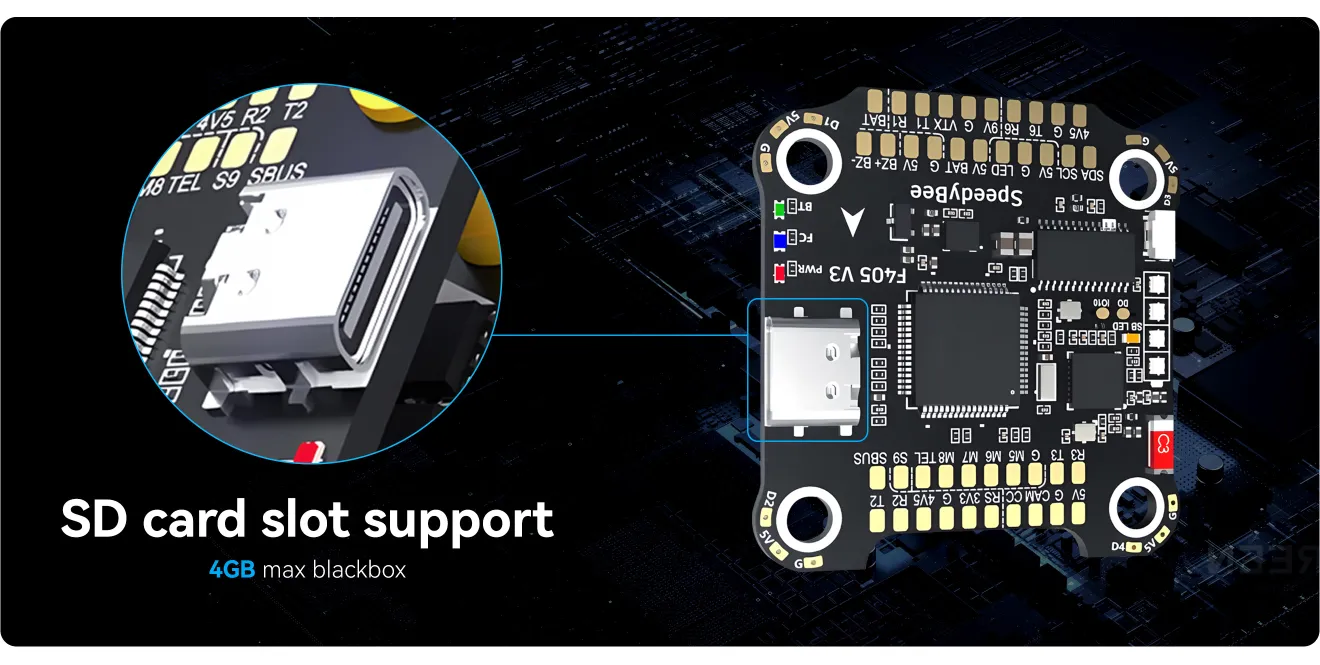 speedybee f405 stack optimization with sd card slot p