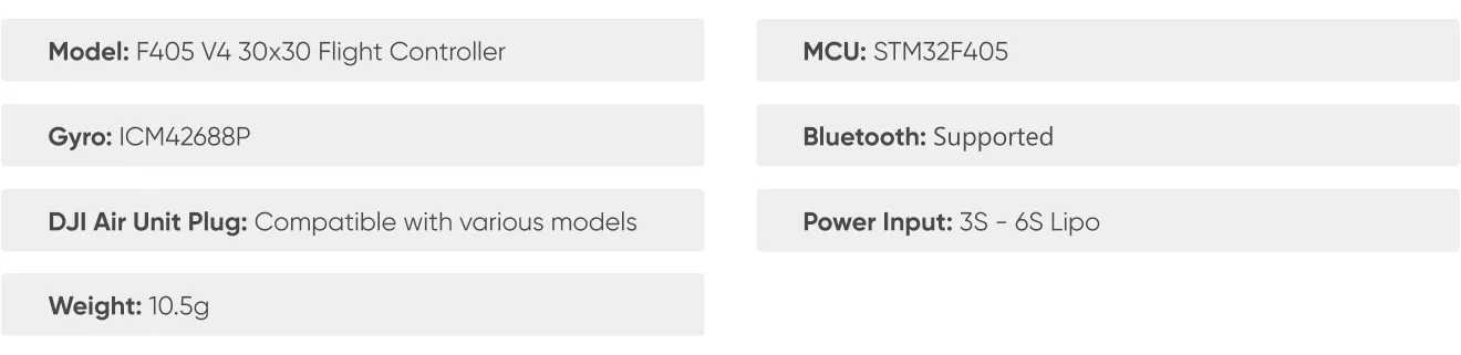 SpeedyBee F405 V4 55A Stack FC specification