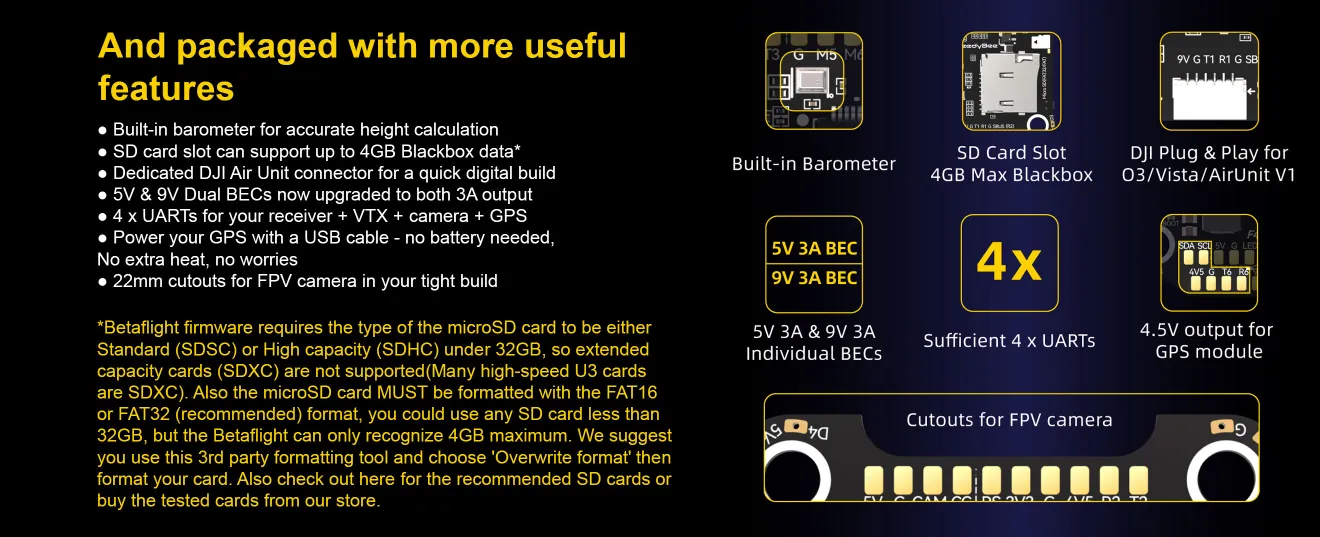 SpeedyBee F405 V4 55A stack with useful features