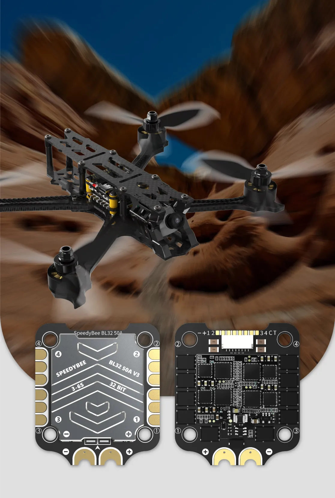 speedybee f7 v3 bl32 50a 4 in 1 esc 50a output