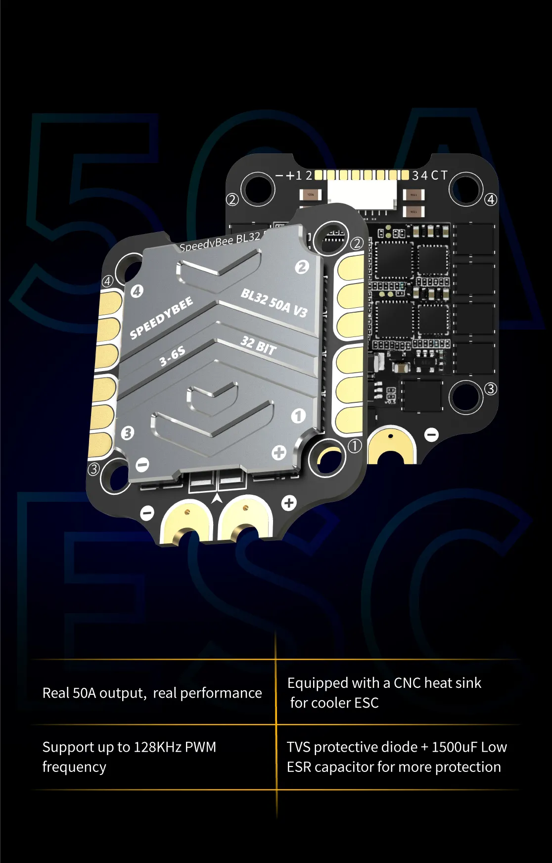 speedybee f7 v3 bl32 50a 4 in 1 esc show