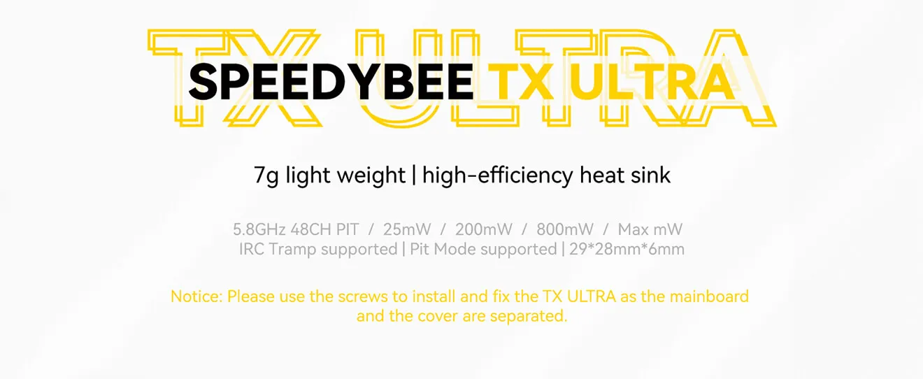 SpeedyBee TX ULTRA with light weight