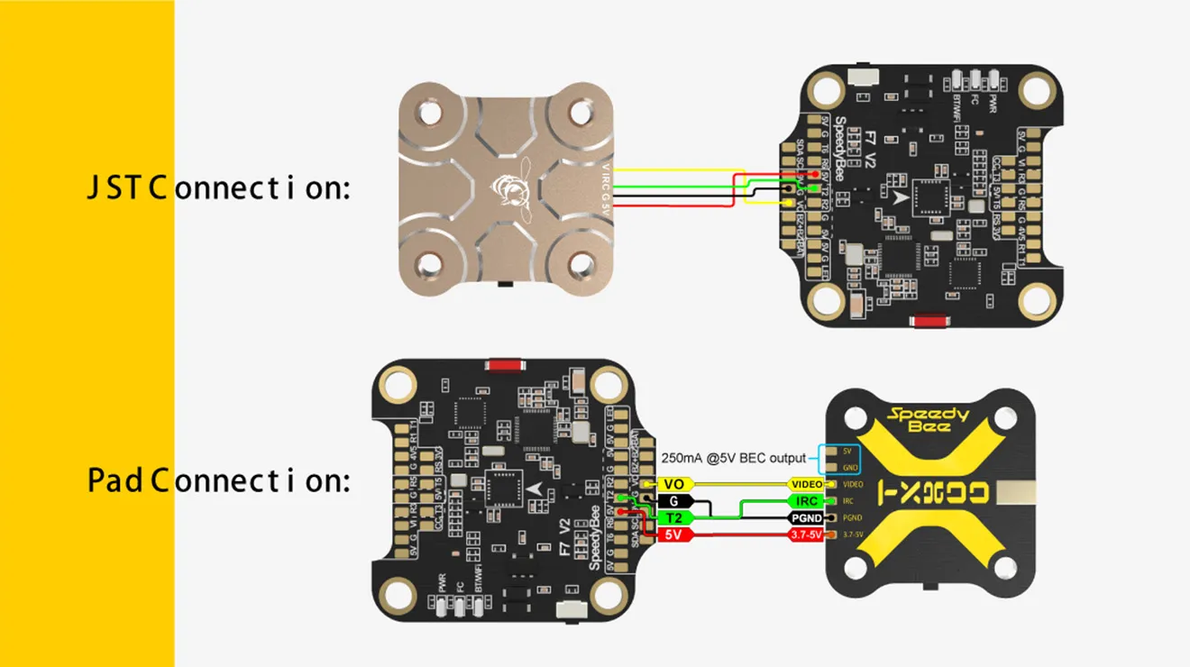 speedybee tx800 5.8ghz vtx connection