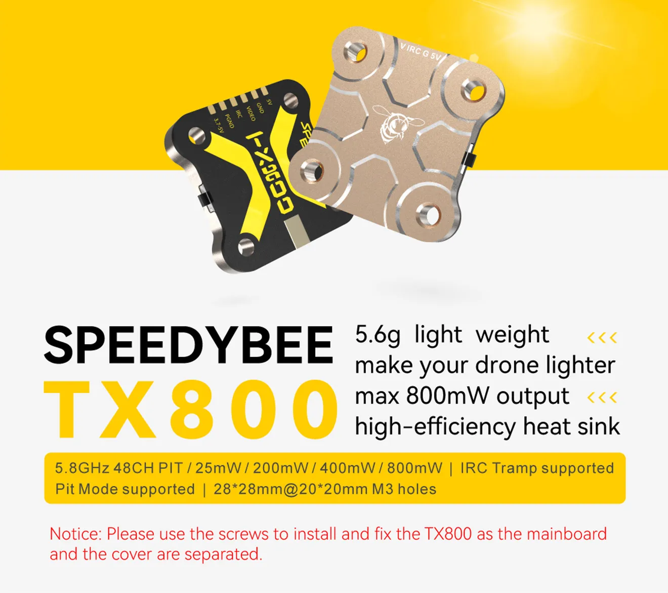 speedybee tx800 5.8ghz vtx selling points